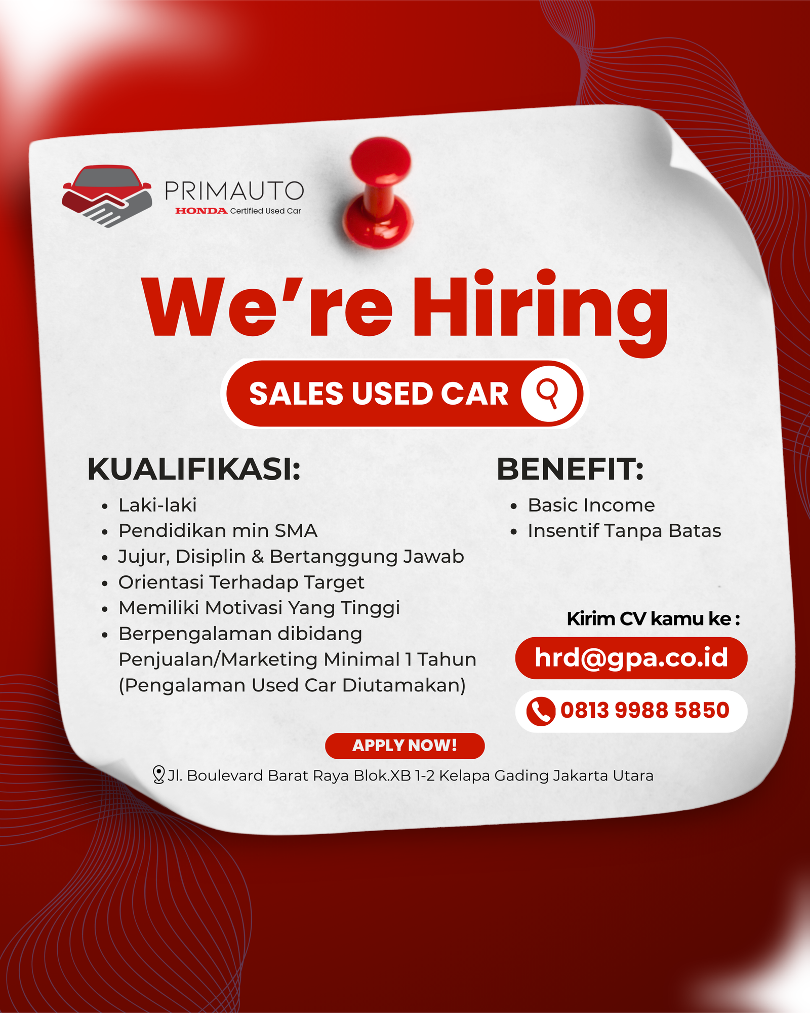 Karir yang menjanjikan, dengan insentif yang menarik