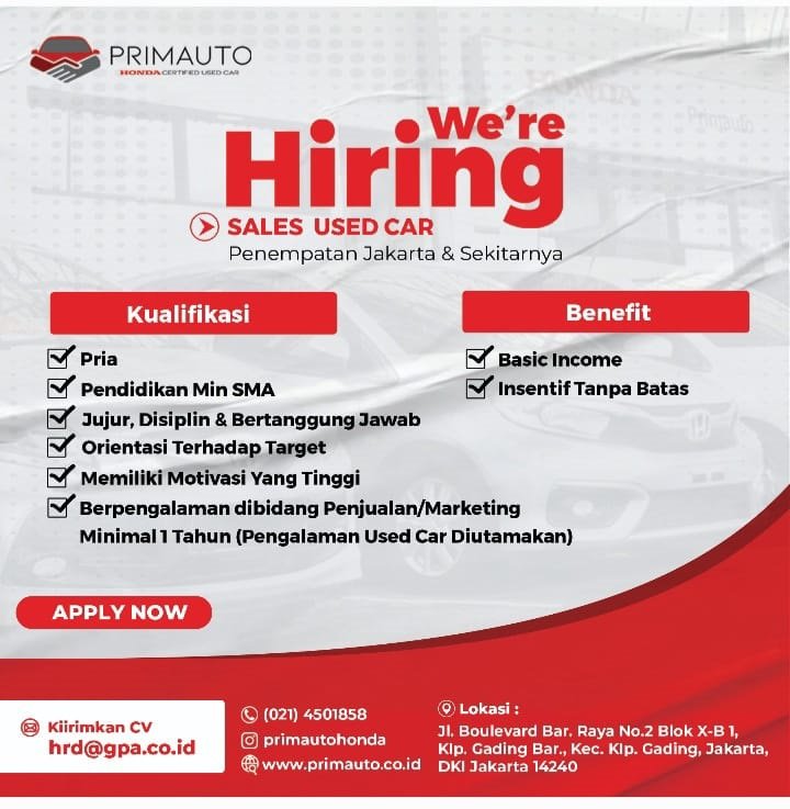 Karir yang menjanjikan, dengan insentif yang menarik